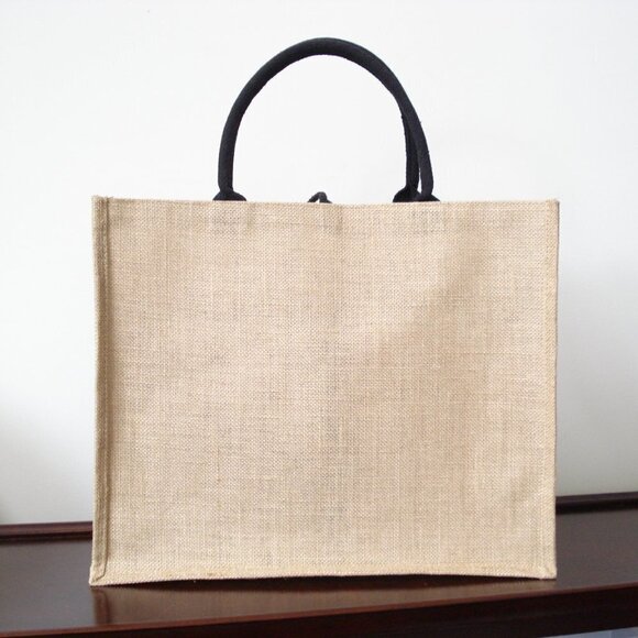Large Black Canvas Tote Bag. Reusable Shopping Bag. NEW - Picture 6 of 15
